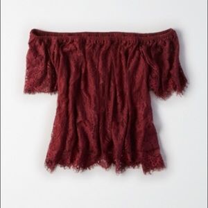 AMERICAN EAGLE LACE OFF THE SHOULDER TOP